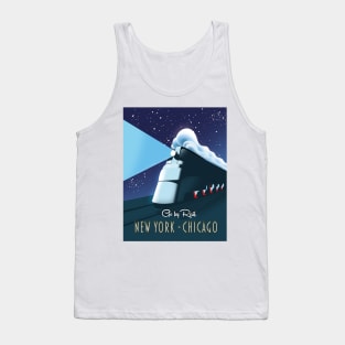 "Go by rail" New York - Chicago train poster Tank Top